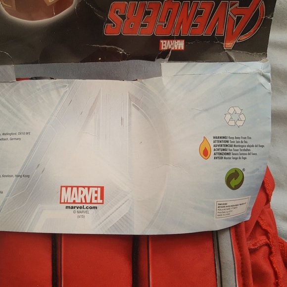 Marvel Avengers 2 Age of Ultron Iron Man Mark 43 Muscle Top Mask S-M PTP 23" - Picture 14 of 15